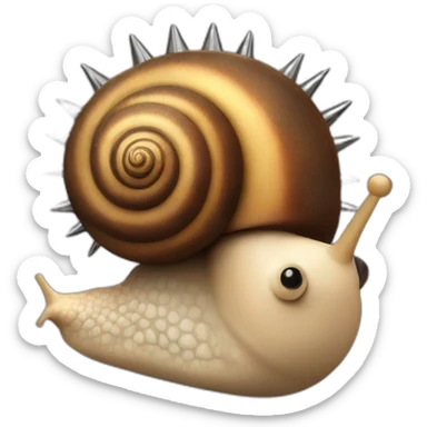 snail with punk style metal spikes sticker