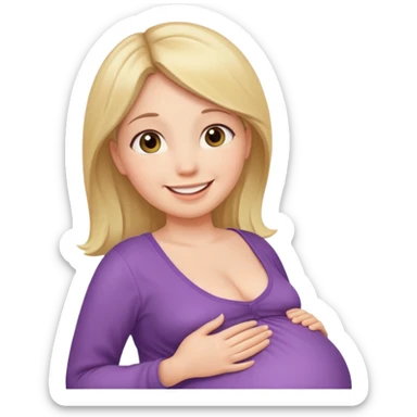 pregnant woman looking up sticker