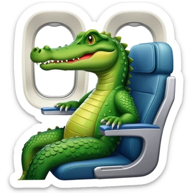 Crocodile on a plane sticker