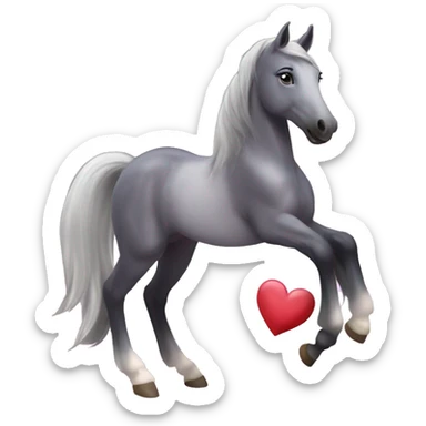 Smiling Star stable Silver bay Horse with hearts sticker