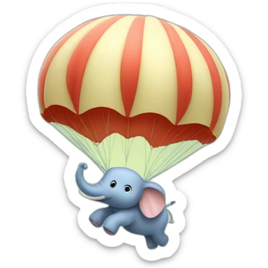 Cute elefant jumping parachute sticker