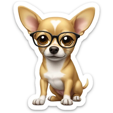 Chihuahua with glasses  sticker