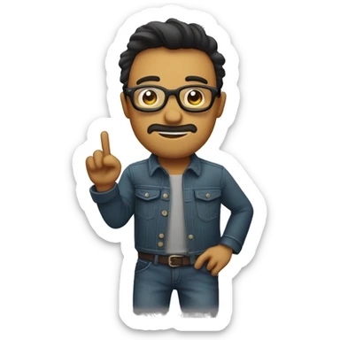 chico con gafas con el dedo pulgar arriba sticker