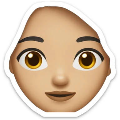 girl with black hair to the waist with large brown eyes, medium mouth, light brown complexion sticker