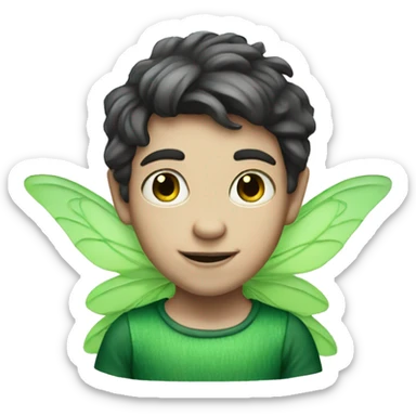 Boy Green Fairy, white skin sticker