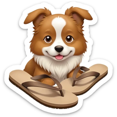 Dog with flip flops sticker