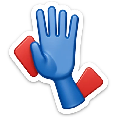 giant foam finger blue (#00A3E0) and red (#F9423A) sticker