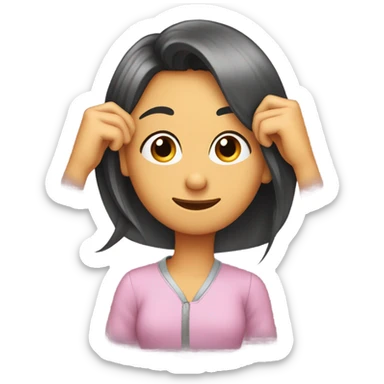 Cute eyeroll, fixing hair sticker