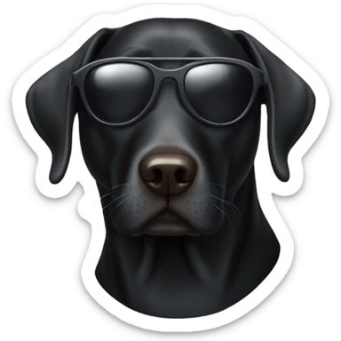 Black lab wearing sunglasses  sticker