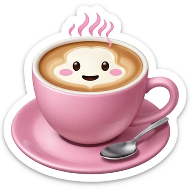 Pink coffe aesthetic  no use face sticker