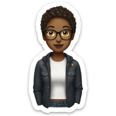 Masc girl with glasses  sticker