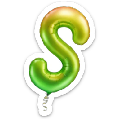 balloon letter six sticker