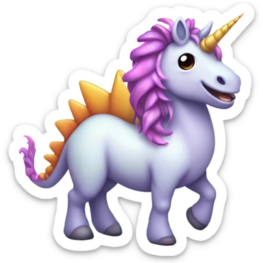 a cute unicorn with a dinosaur sticker