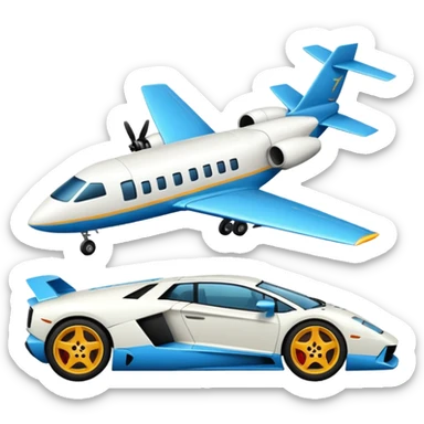 plane and lamborgini sticker