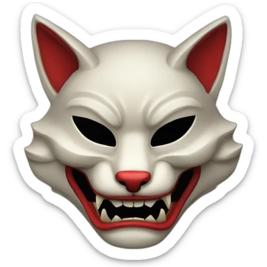 oni kitsune japanese mask sticker