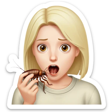 Eating a cockroach  sticker