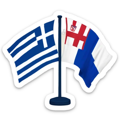 greek flag and serbian flag sticker