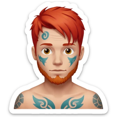 Chico blanco pelirrojo tatuado sticker