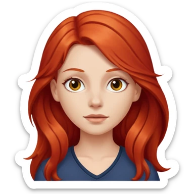 white girl with long red hair sticker