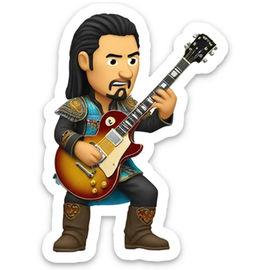 Genghis khan playing a Gibson Les Paul  sticker
