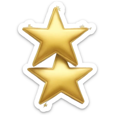 Two gold stars mirror each other  sticker
