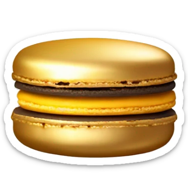 Realistic metallic gold macaroon with gradient colorful filling  sticker
