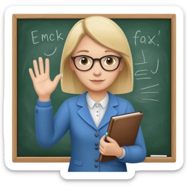 teacher at chalkboard sticker