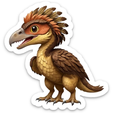Utahraptor with a lot of feathers  sticker