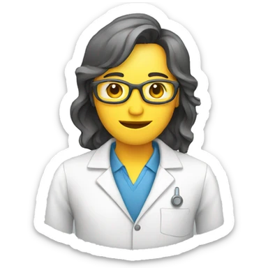 a researcher in a lab sticker