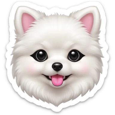 cute fluffy white Pomeranian puppy sticker