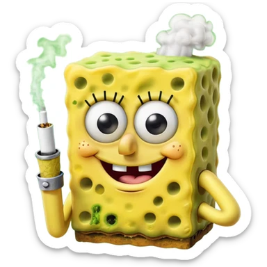 SpongeBob smoking joint sticker