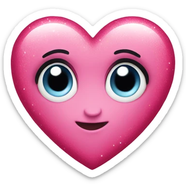 Pink sparkly heart  sticker