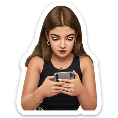 girl with jewelry and phone sticker