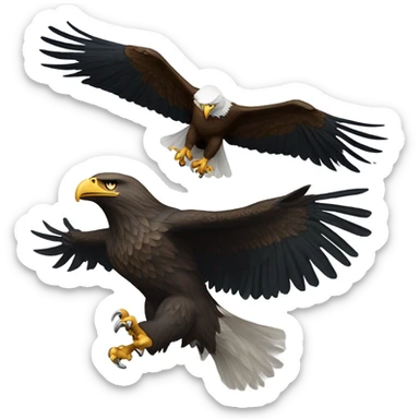 Eagle attacking a commander sticker