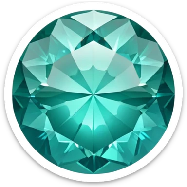 Round brilliant cut grandidierite showing unique blue-green color shift and sparkle sticker