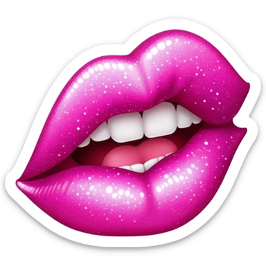 pink glitter vampire lips sticker