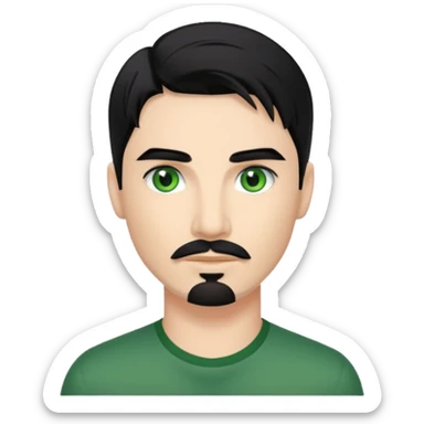 Kevin Richardson with black hair, green eyes sticker