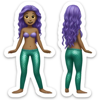 a mermaid with pants sticker