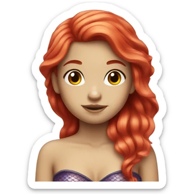 a red haired mermaid girl sticker