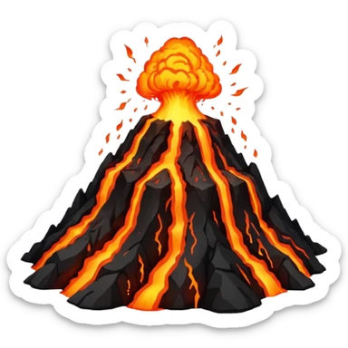 volcano big lava discharge  sticker