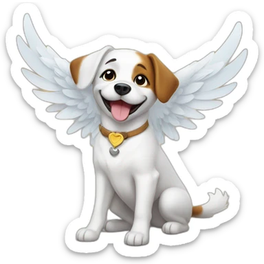 Happy dog with wings sticker