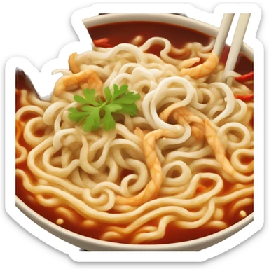 Spicy noodle ramen soup sticker