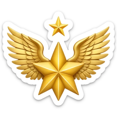 An image with wings on a star based on the star and wings of the basic emoji of the iPhone. sticker