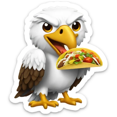 Eagle eating tacos sticker
