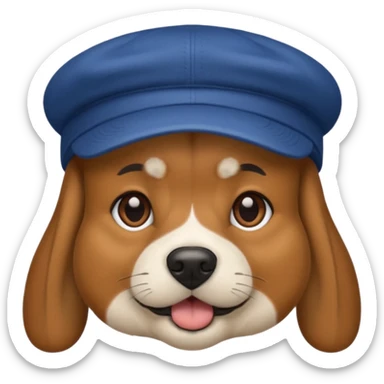 Perro con gorra sticker