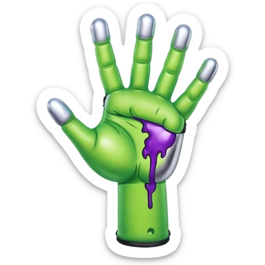 Jeff Koons style zombie inflatable hand   sticker