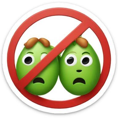 Two peas in a pod in a not permitted sign sticker