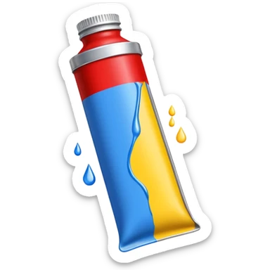 tube of paint with drops of color sticker