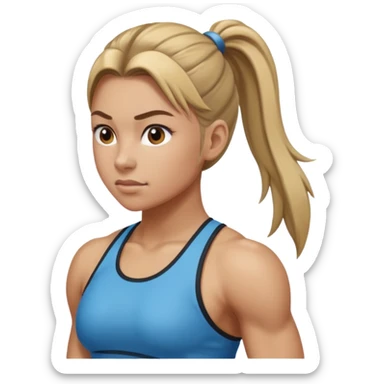 athlete woman with ponytail sticker