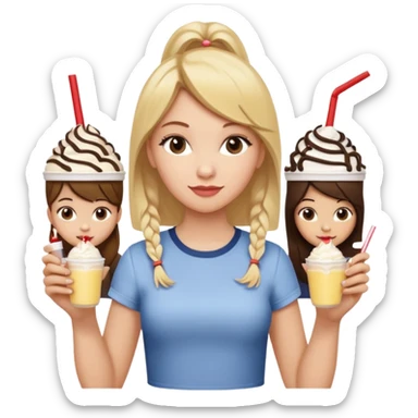 girl with blonde hair, girl with brown hair, girl with dark brown hair at Chick-fil-A  sticker